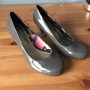 Charcoal Grey Patent Leather Heels