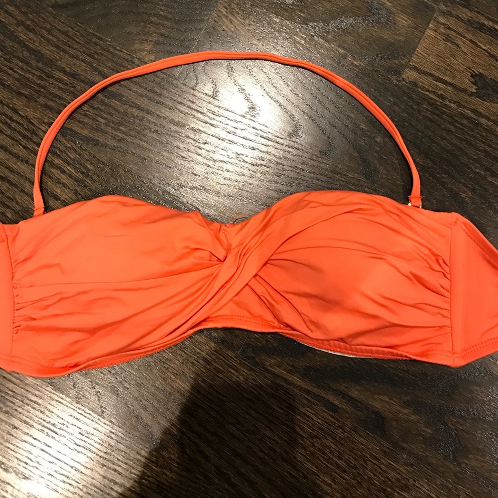 Orange twist bikini top
