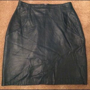 Green Leather Skirt Size 8 Butter Soft!