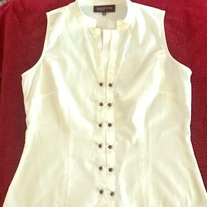 🌷JNY white sleeveless blouse🌷 nwot!🎀