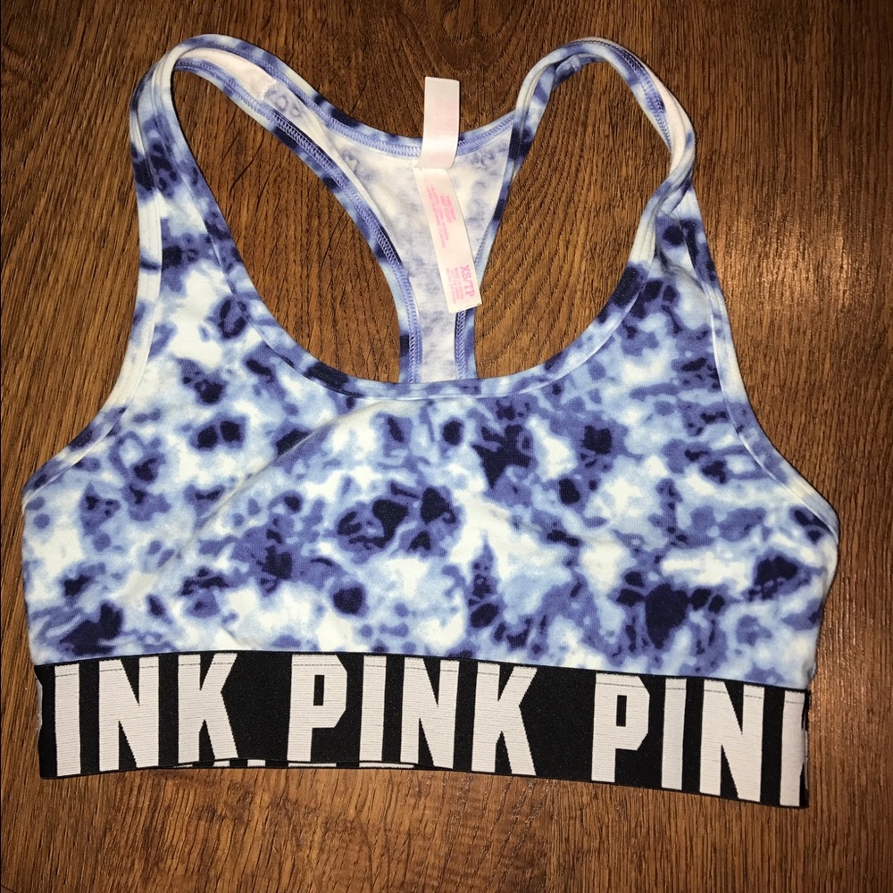 PINK tie-dye bralette - blue