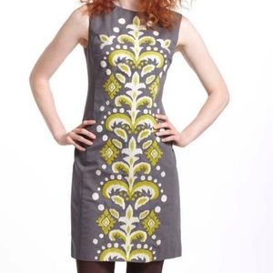 Anthropologie tabitha grey embroidered dress