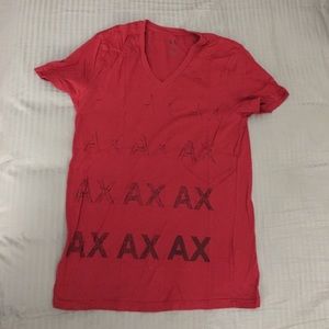 Armani Exchange Red T shirt Half Sleeve