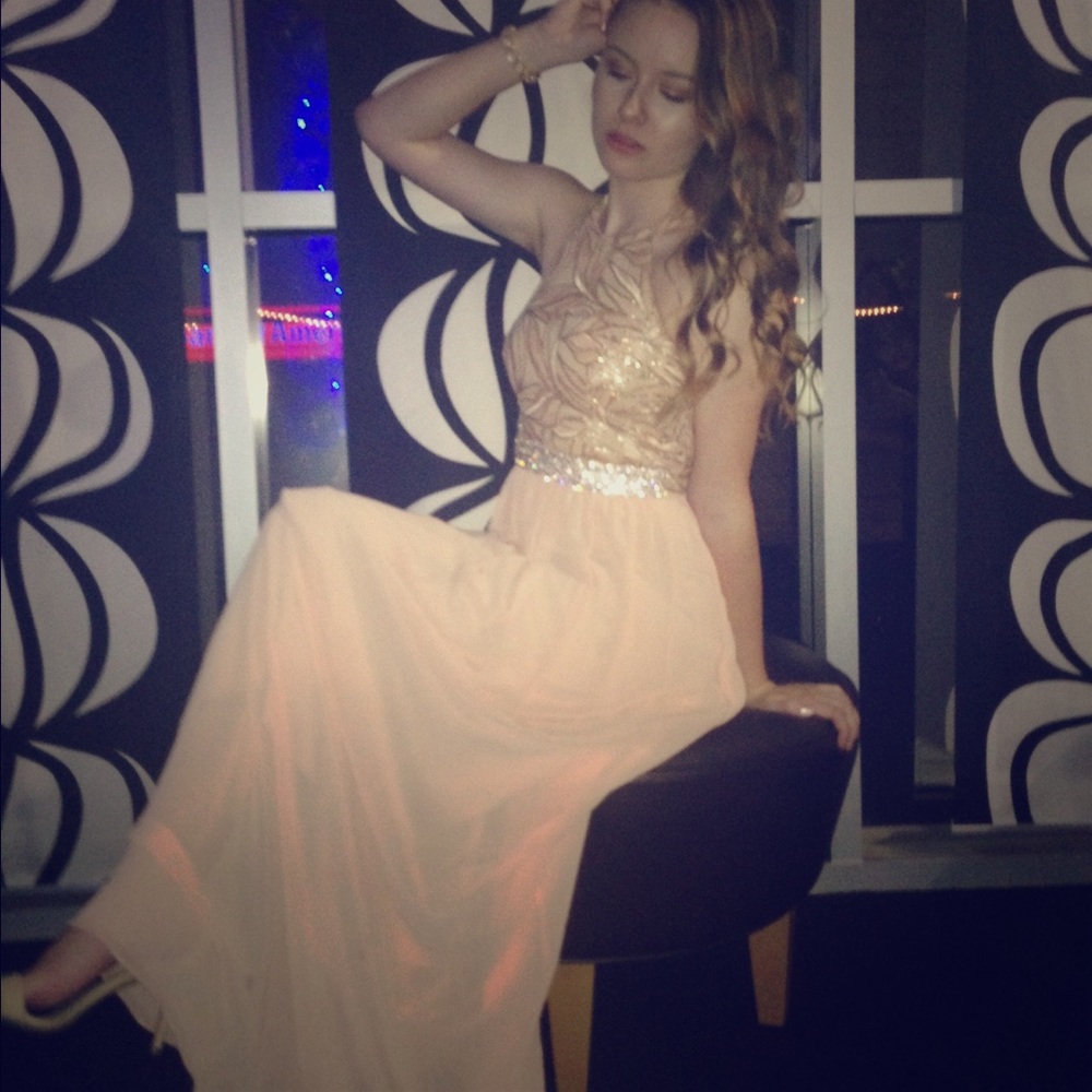 Pink floor length dress