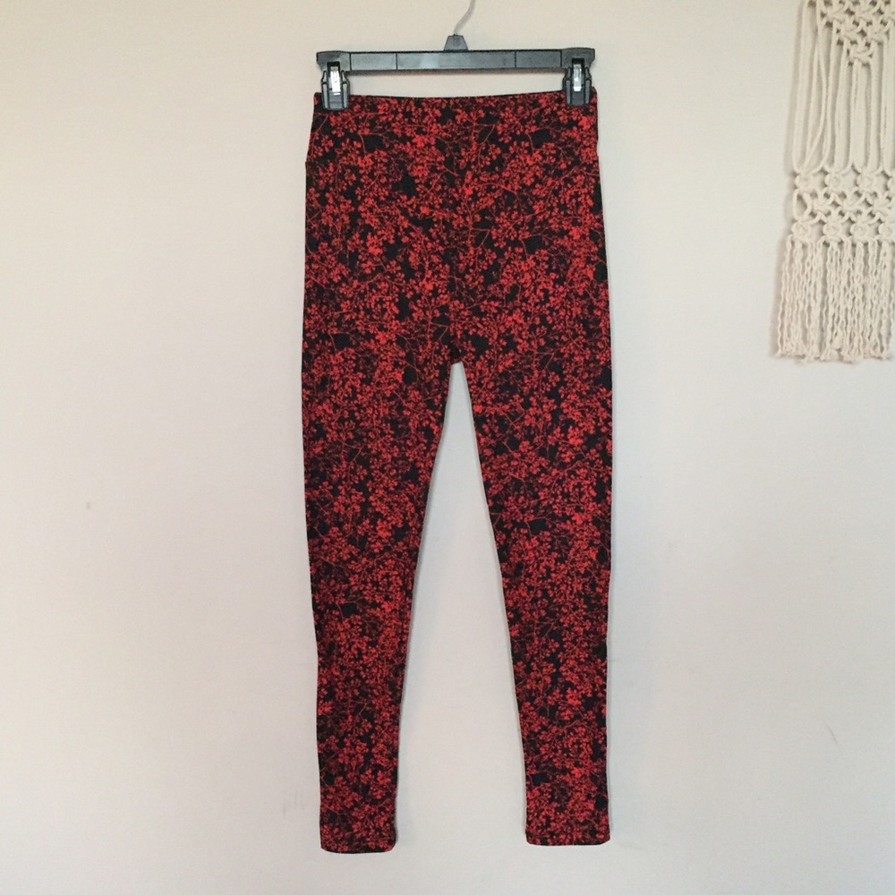 LuLaRoe OS Leggings- BNWOT black and red