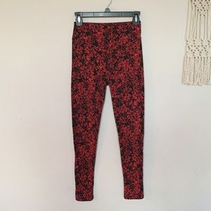 LuLaRoe OS Leggings- BNWOT black and red