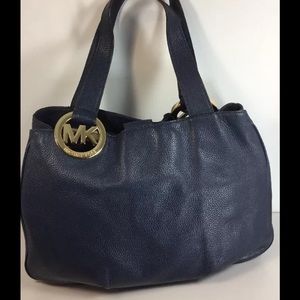 Michael Kors NAVY Fulton Satchel inEUC!
