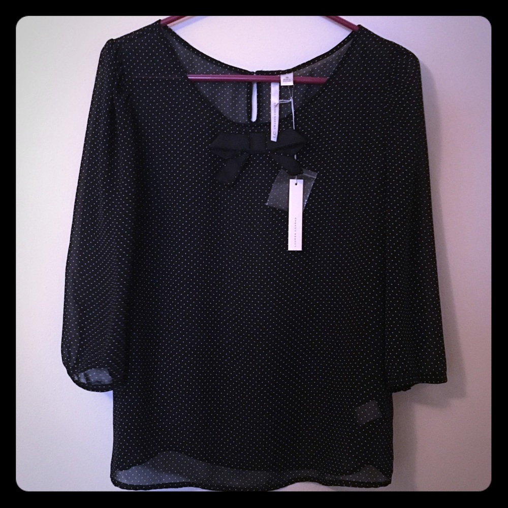 NWT Lauren Conrad LC sheer black top