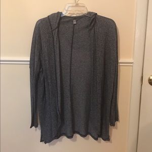 Longline hooded cardigan