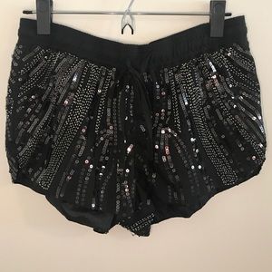 Black Sequin Shorts