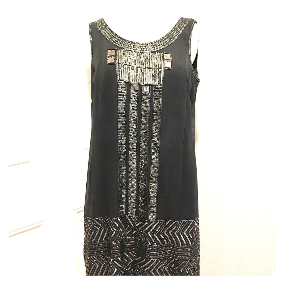 Cocktail beaded shift dress