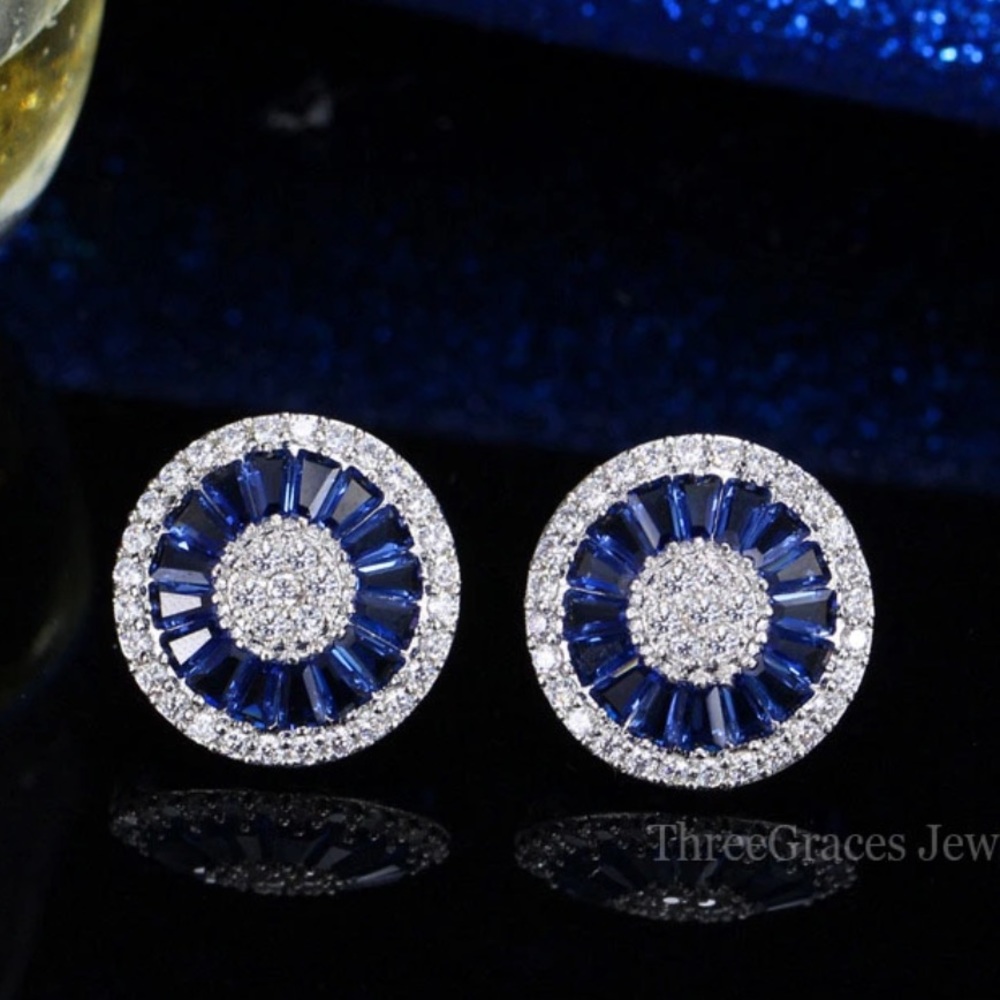 Fashion famous brand CZ big round earring
