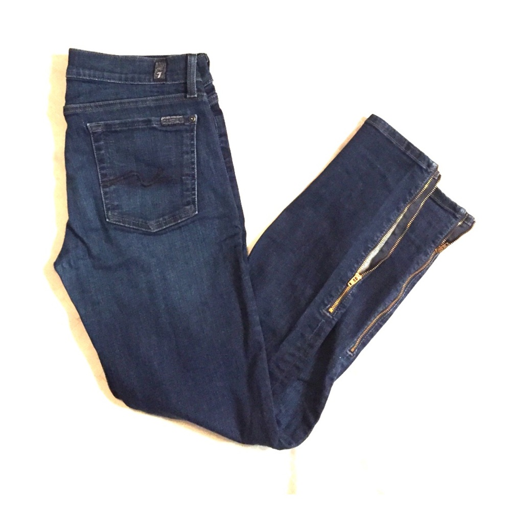 7 For All Mankind Sexy Zip hem Skinny Jeans