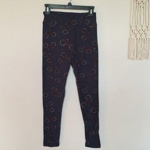 LuLaRoe OS Leggings- HTF navy background bicycles