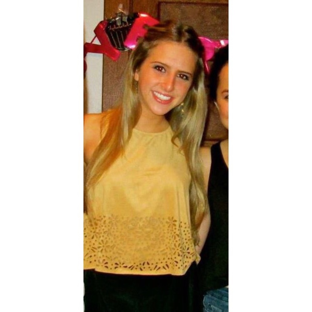 Suede Crop Top Flower Top