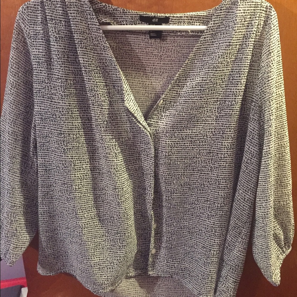 Black and White Blouse