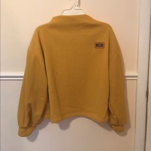 Yellow Funnel Neck Drop Sweatshirt