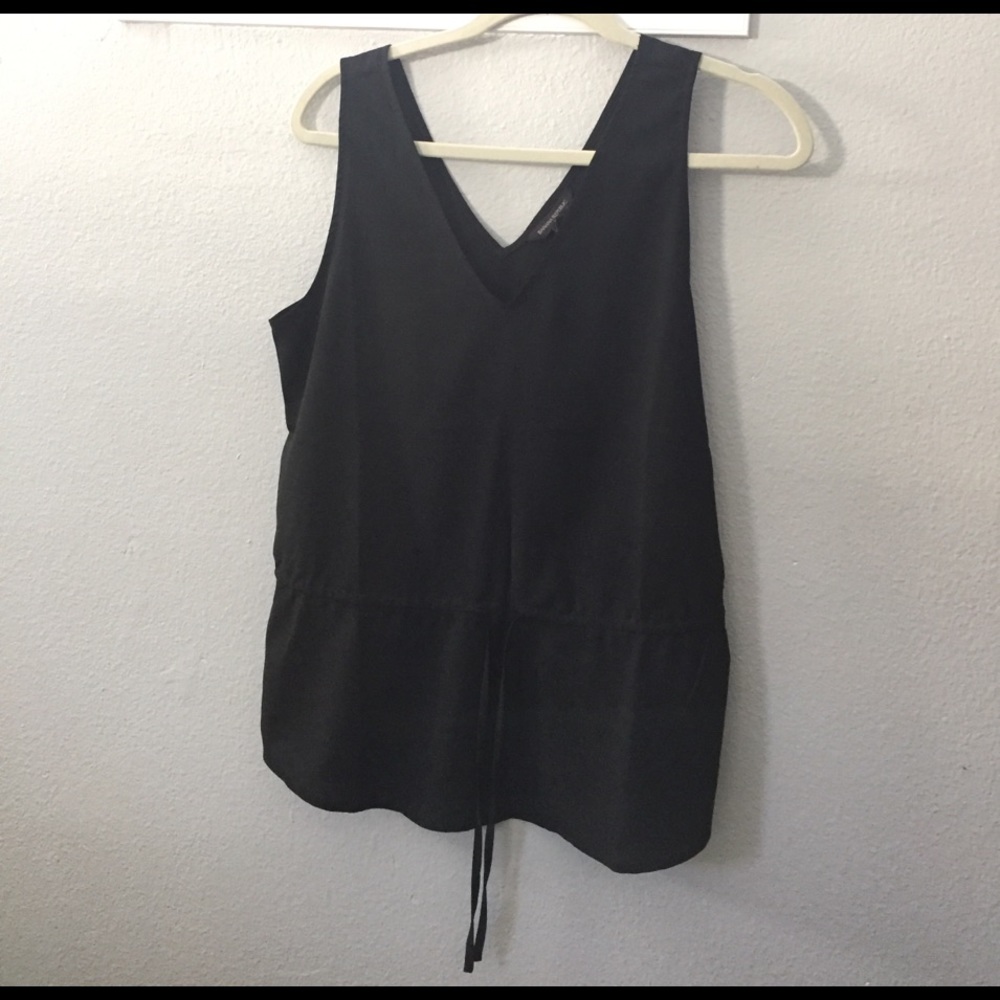 Banana Republic Black Front Tie Blouse