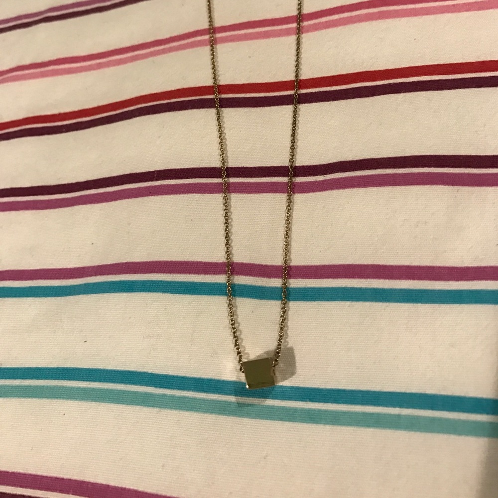 Gold colored cube necklace