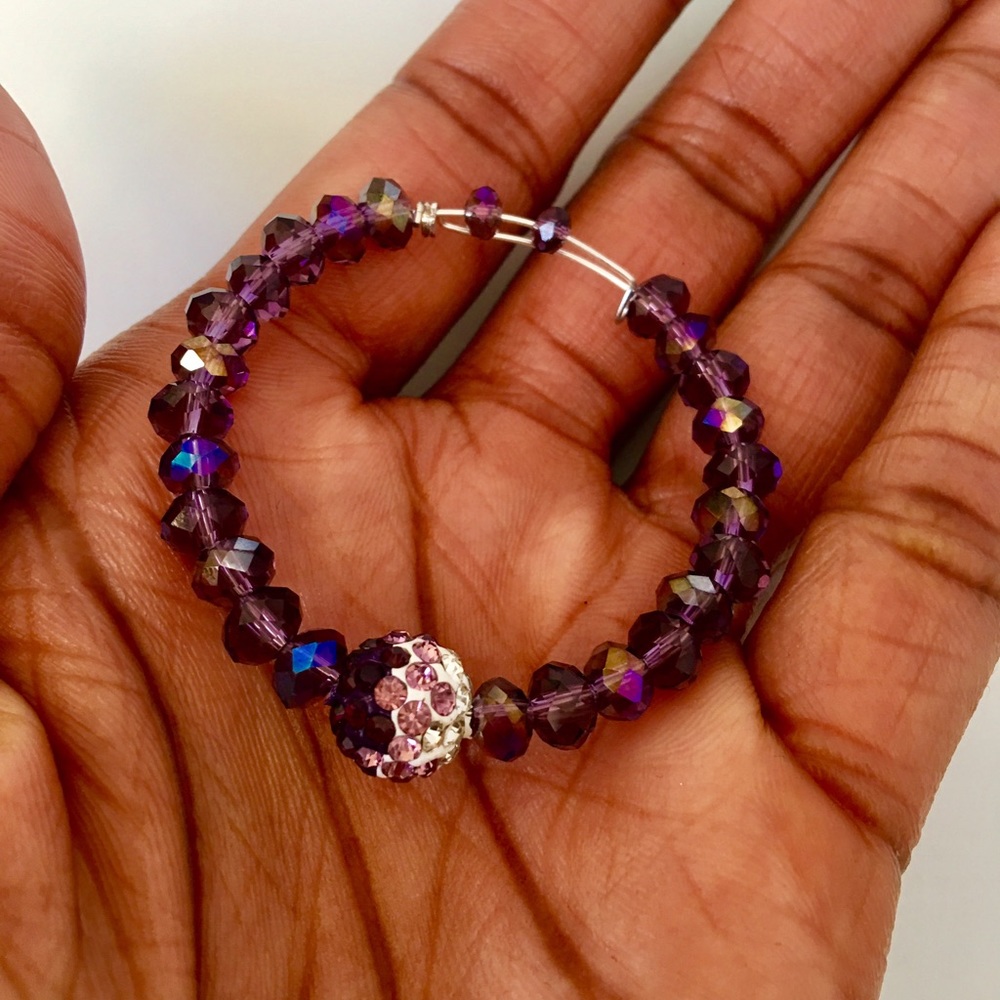 Childrens Girls Safe Crystal Expandable Bracelet