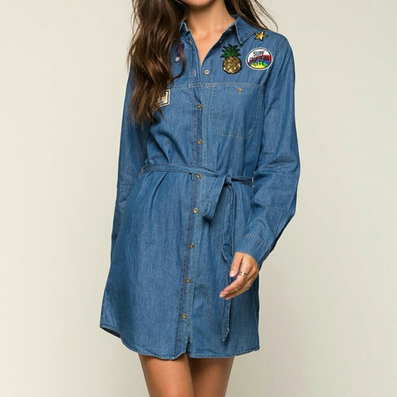 NEW! Patches Chambray Shirtdress - Picture 3 of 8