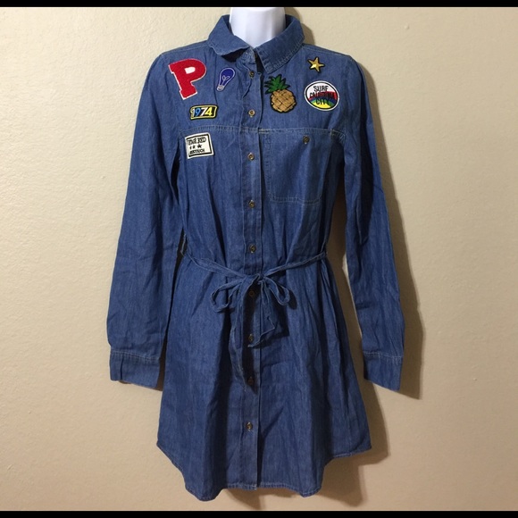 NEW! Patches Chambray Shirtdress - Picture 5 of 8
