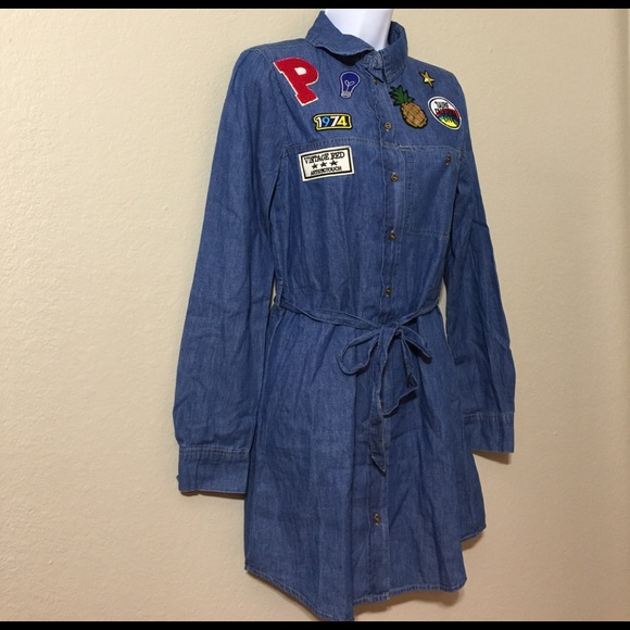 NEW! Patches Chambray Shirtdress - Picture 7 of 8