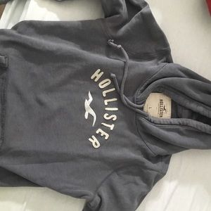Grey hollister hoodie size large