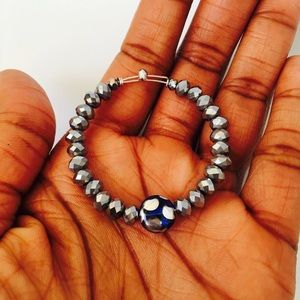 Girls Kid Safe Expandable Bracelet Silver Crystal