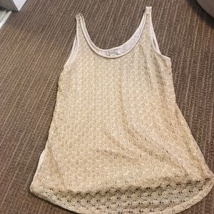 Lucky band gold crocheted tank