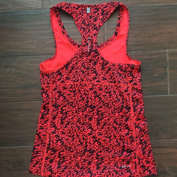 Red & Black Nike Run Racerback Tank - Picture 3 of 4