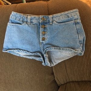 American Apparel High Waisted Jean Shorts