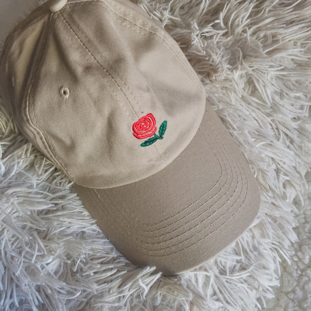 Tan Rose Baseball Cap