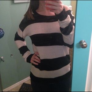 Black and white striped sweater