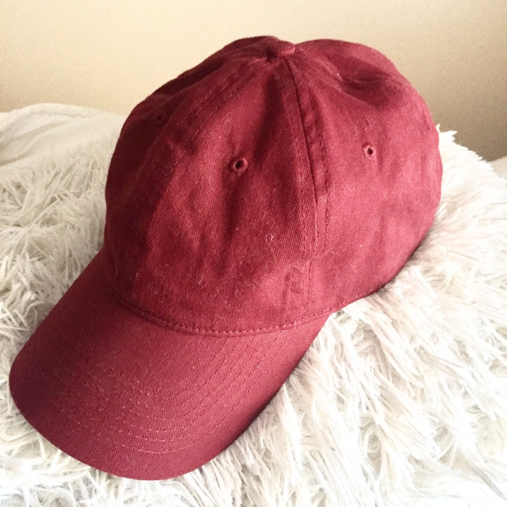 Plain Maroon Baseball Cap Hat
