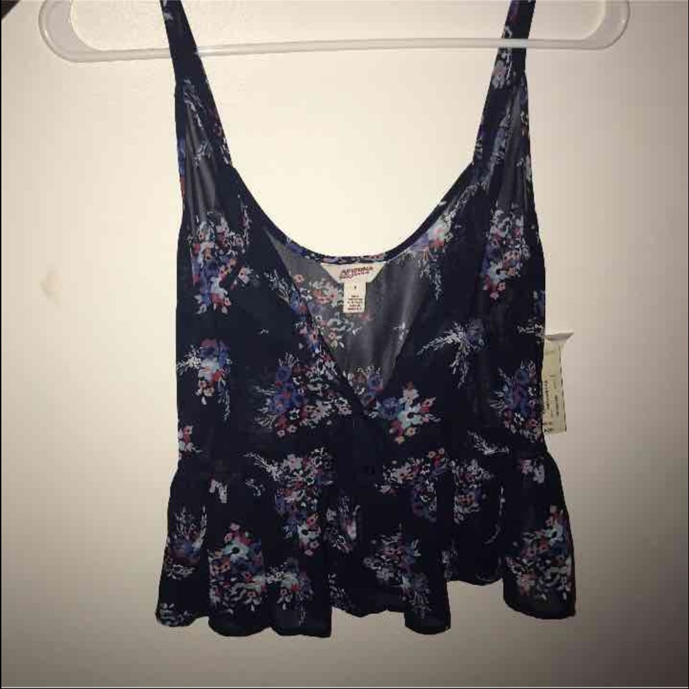 Navy blue floral tank