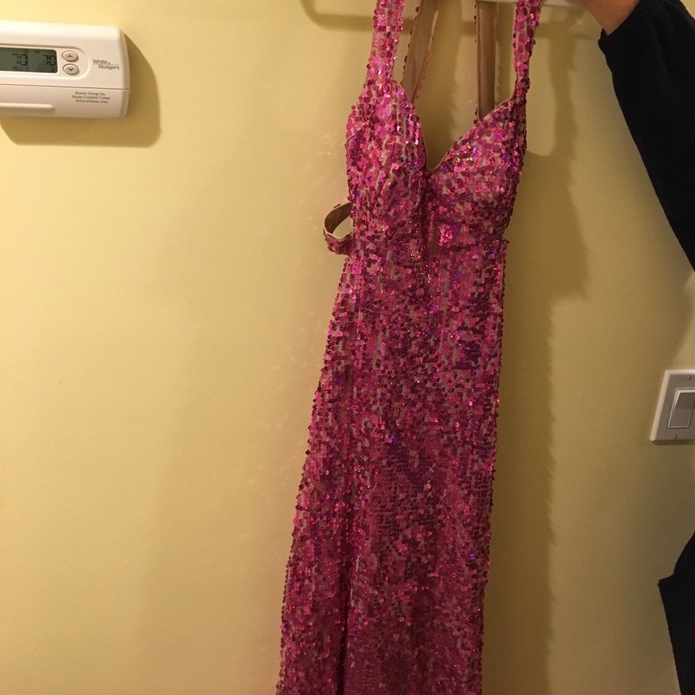 A pink prom dress