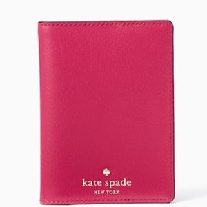 New pink kate spade passport holder