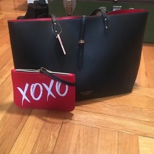 Black Victoria's Secret Faux Leather Tote