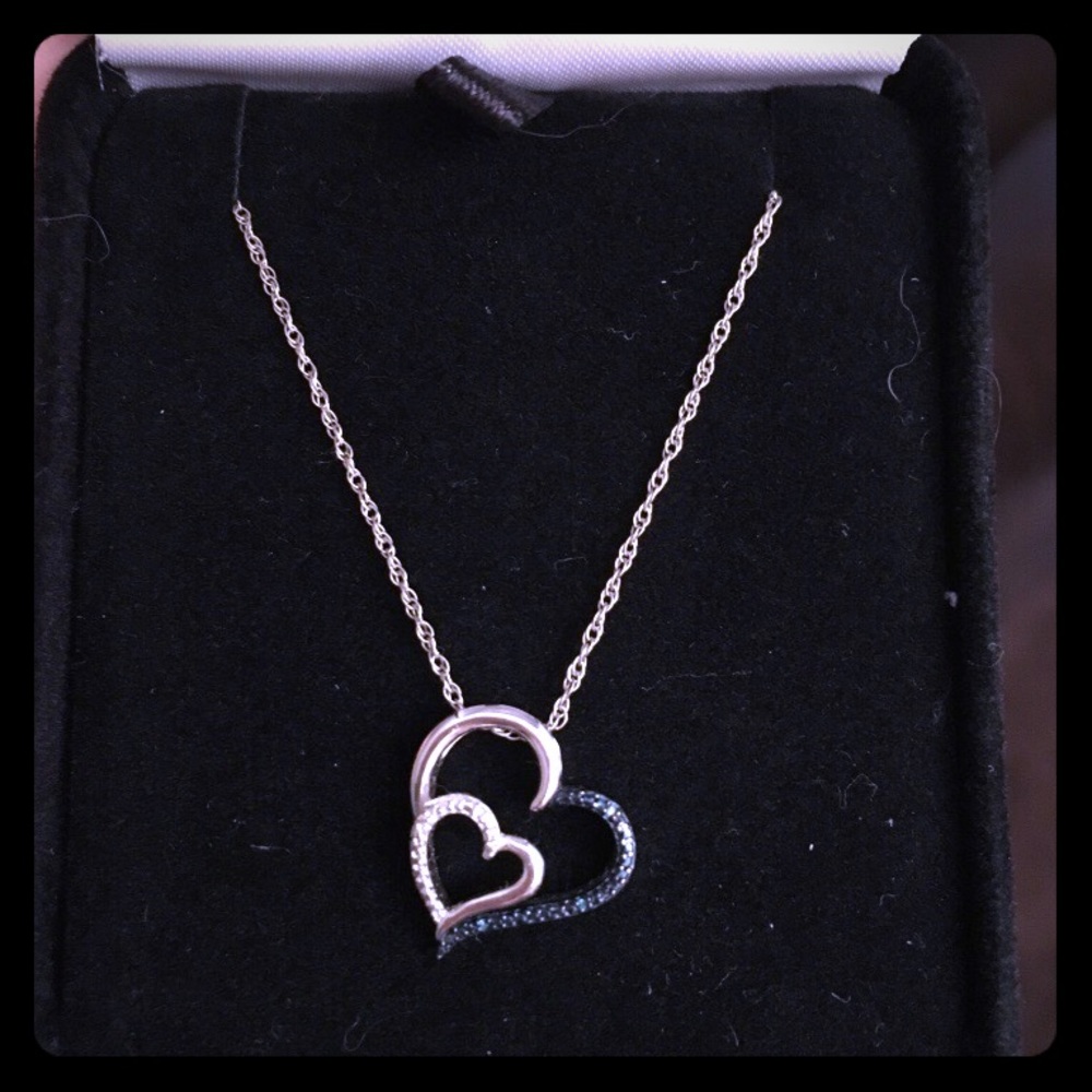 Kay's Silver Double Heart Necklace