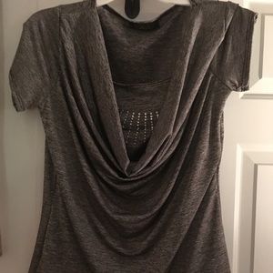 Grey Blouse w/ Sequin - Satin material
