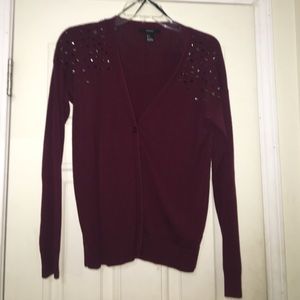 Forever 21 Burgundy/Wine/Maroon Cardigan