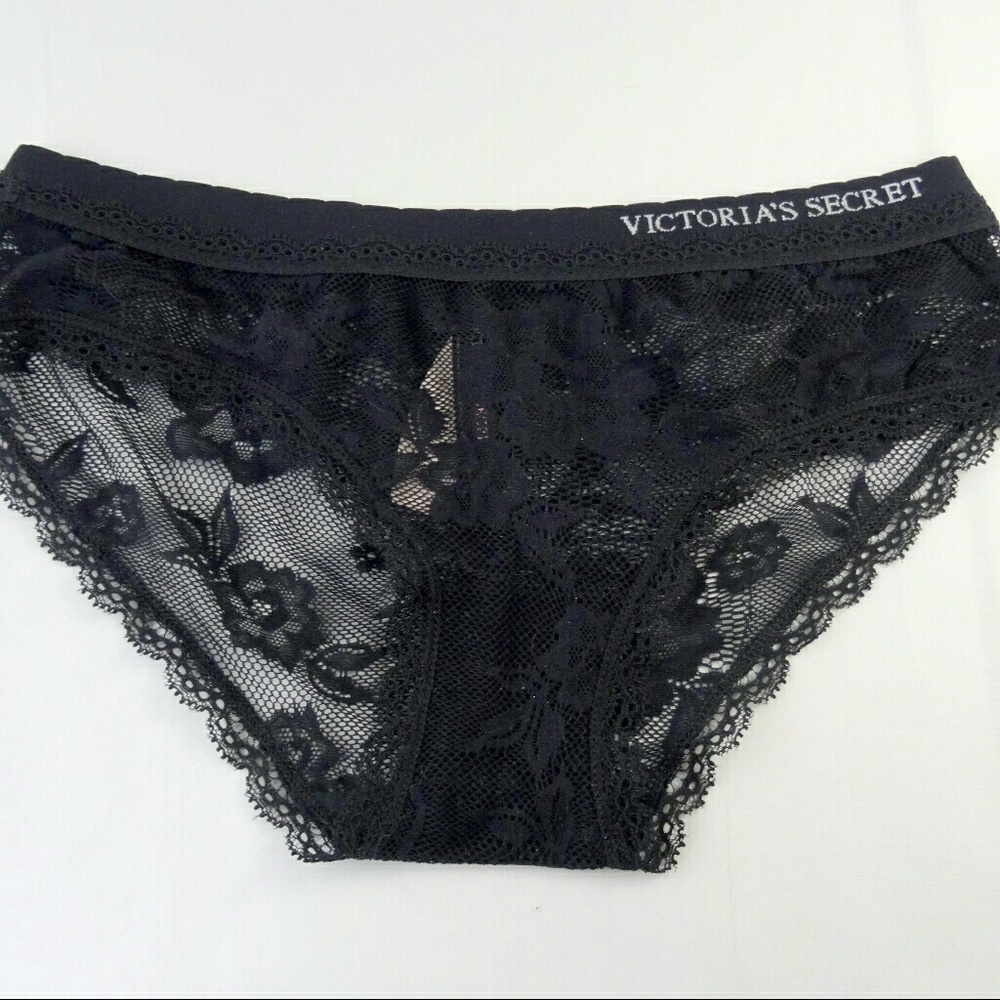 NWT Victoria's Secret Hiphugger Lace Small Black *