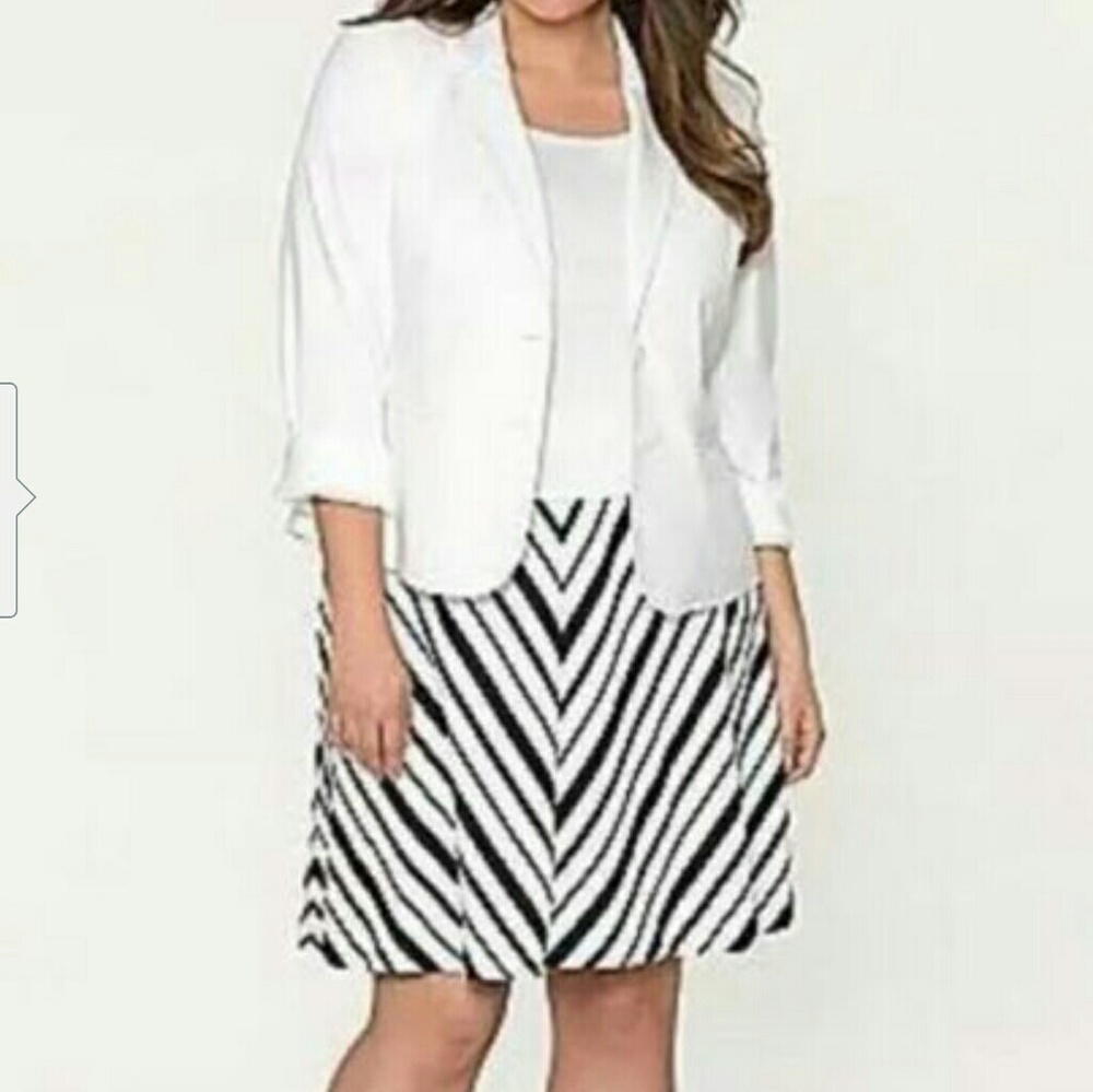 Navy & White Chevron Lane Bryant Skirt