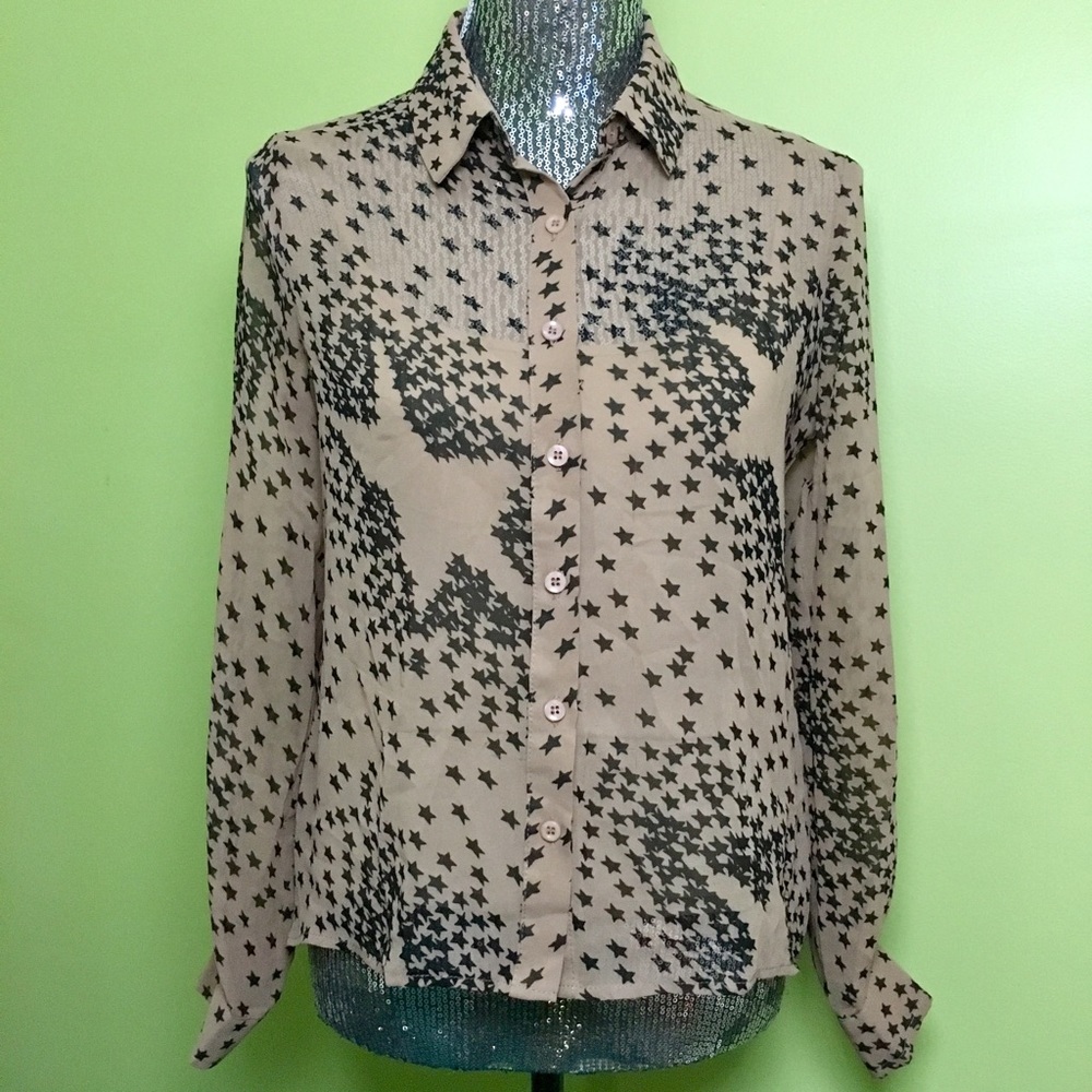 ModCloth Starry Sheer Button Down