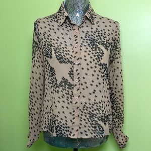 ModCloth Starry Sheer Button Down