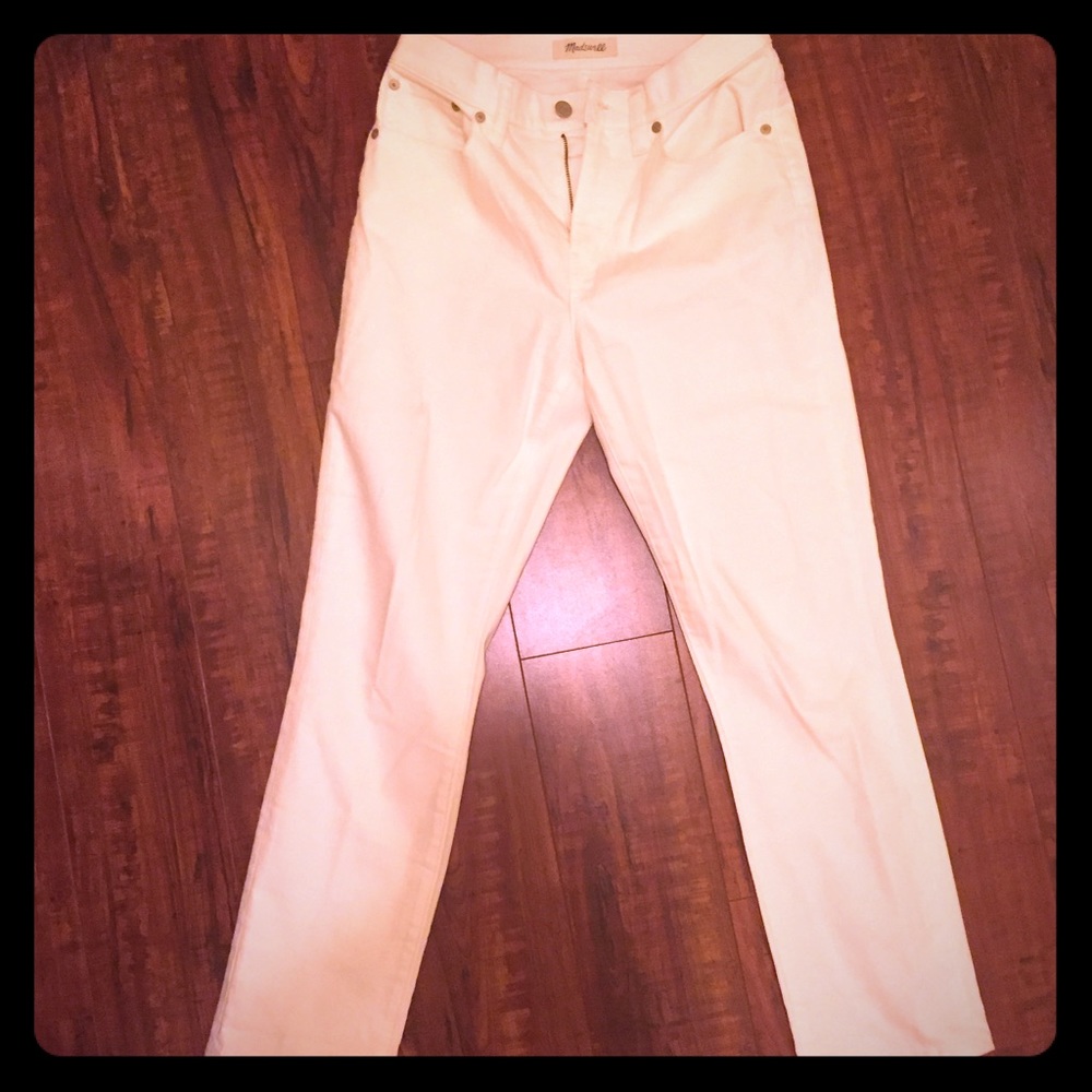 NWOT Madewell straight crop white jeans. Thick!