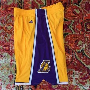 Mens xl Adidas Los Angeles Lakers authentic shorts Mens xl Adidas Los Angeles Lakers authentic shorts