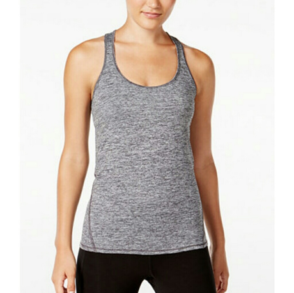 NEW Gray Yoga workout racerback gym tank top