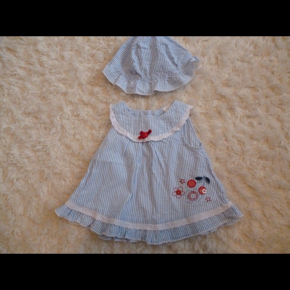 Little Me 12 mth Sundress & Matching Hat